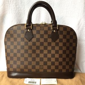 💯% Authentic Louis Vuitton Alma PM Damier Ebene Handbag Vintage Great Condition